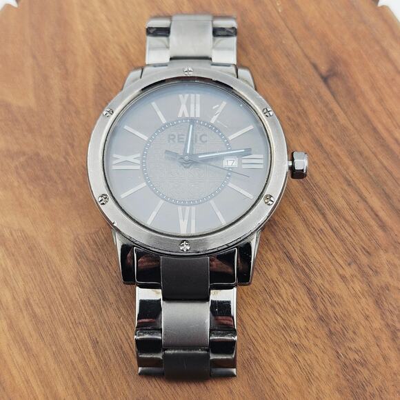 Relic By Fossil Men's Payton Three-Hand Date Dial Watch Gunmetal Roman Numeral - Picture 4 of 8